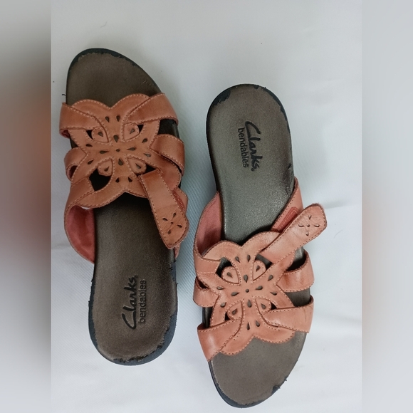Clarks Women's Preppy Clueless Butterly Pink Peach Summer Sandals (#1,001) - Picture 7 of 7